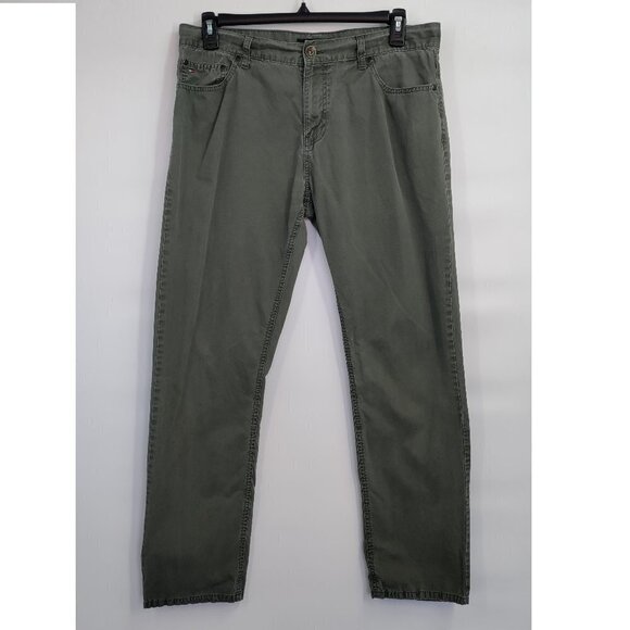 Tommy Hilfiger High-Rise Slim Straight Leg Denim Jeans 34x32 Men Green - Picture 1 of 16